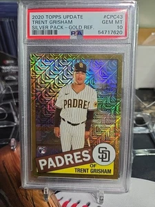 2020 Topps Update Trent Grisham Silver Pack Rookie Gold Refractor 22/50 PSA 10 - Picture 1 of 7