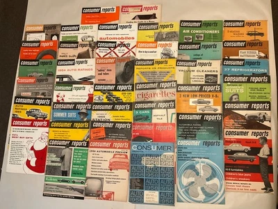 Vintage MCM 50s 1950s LOT 41 Issues Consumer Reports 1952 53 54 55 56 57 1958 - Imagem 1 de 4