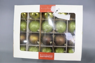Vickerman 2.75  Olive 4-Finish Ball Ornament Assortment  19 per Box - Image 1 of 4