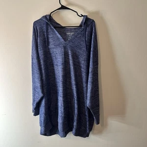 Torrid Super Soft Dark Blue Heathered Lightweight Pullover Hoodie Plus Sz 4X NWT - Picture 1 of 9