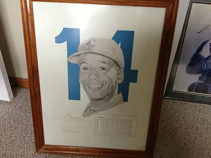 Ernie Banks Chicago Cubs Autographed 16x20 Lithotograph W/COA - Picture 1 of 4
