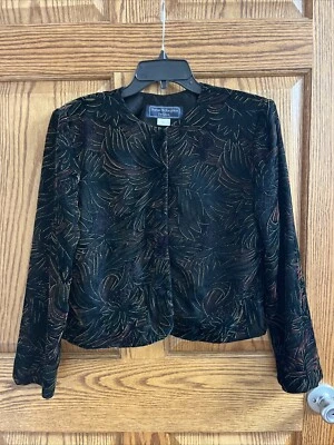 Chaqueta Blazer De Colección Norton McNaughton Petites Talla 8 Terciopelo Floral Foto 1 de 4