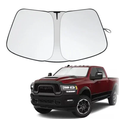 Foldable Car Sun Shade Windshield Visor UV Block Cover For Ram 2500 3500 2010-24 Foto 1 de 4