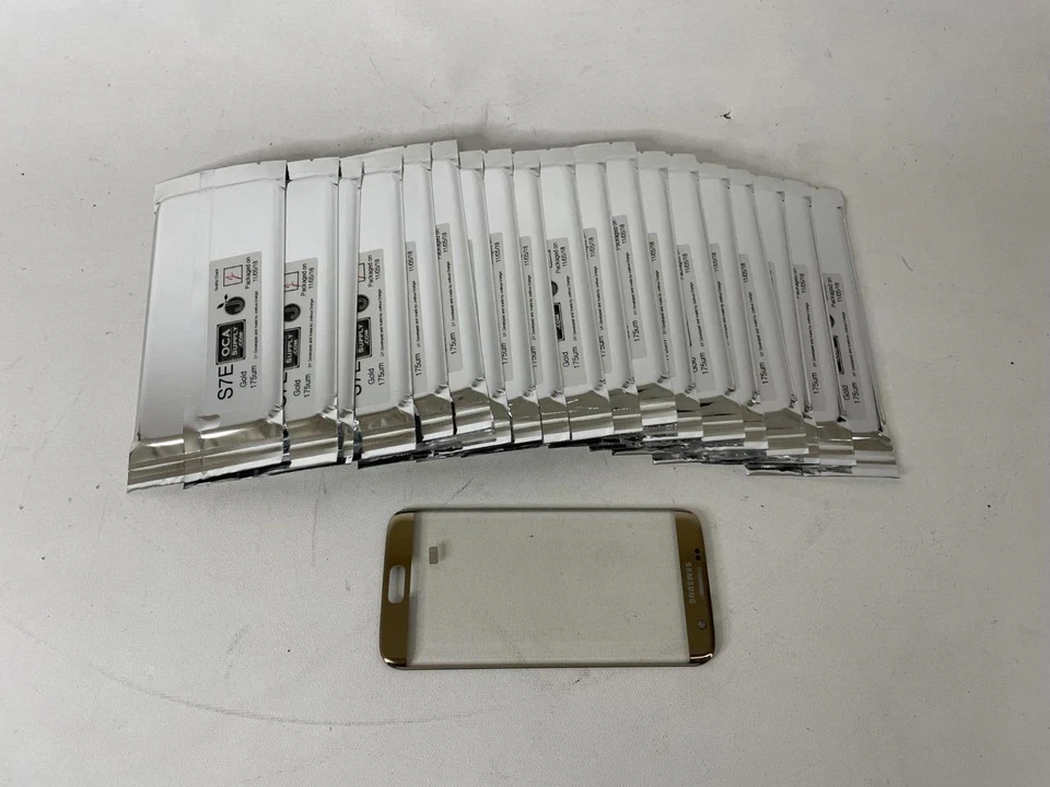 Lot of 19 Samsung GOLD S7 Edge Front Glass Lens Replacements Cell Phone - Image 1 of 1