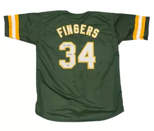 Rollie Fingers Signed Oakland Athletics Custom Jersey w HOF 92 Beckett W BAS COA - Picture 1 of 3