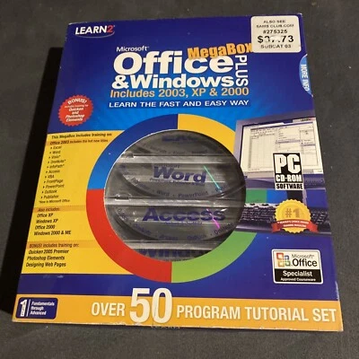 NOS Learn2 Microsoft Office & Windows Plus MegaBox Includes 2003, XP, & 2000 - Image 1 of 3