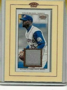 CARLOS DELGADO 2002 TOPPS 206 GAME USED FRAMED JERSEY ~ BLUE JAYS - Picture 1 of 1
