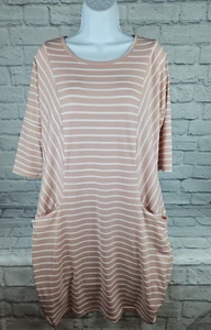Meaneor Women's Short Sleeve Scoop Neck Loose T-Shirt Dress Mauve Size L - Picture 1 of 10