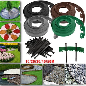 Flexibel Rasenkante Beeteinfassung Mähkante Garten Beetumrandung mit Erdnägel DE - Bild 1 von 23