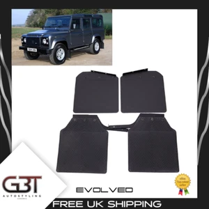FOR LAND ROVER DEFENDER 110 FRONT AND REAR MUDFLAPS WITH BRACKETS BOLTS OE FIT - Picture 1 of 11