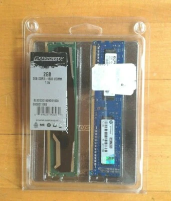 Crucial 2 x 2GB UDIMM 1600 MHz PC3-12800 DDR3 SDRAM Memory (BLS2G3D1609DS1S00) - Image 1 of 4