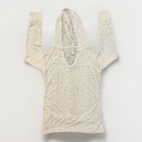 OFF WHITE Felpa con cappuccio yoga Soybu Harmony avorio trasparente strato burnout M L