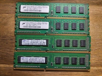 4GB [4X 1GB] PC3-8500 Desktop Memory unbuffered DIMM non-ECC DDR3 - Image 1 of 2