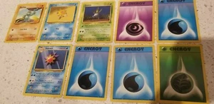 Set of 9 Pokemon Trading Card Wizards of the Coast Vintage 1999 Original Energy - Picture 1 of 6