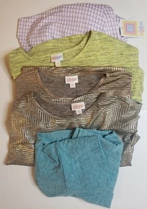 Lularoe Bundle 3-xxs shirts 1-xs skirt and 1-s cardigan 5 pieces total New  - Picture 1 of 12
