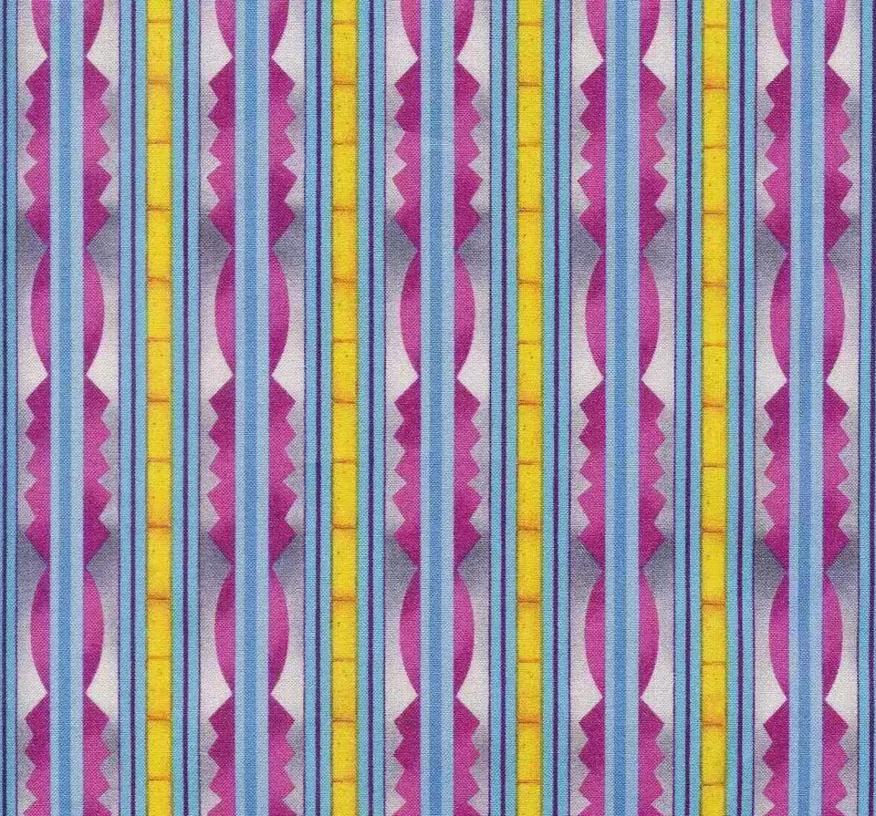 Tela de algodón The WIZARD of OZ rayas púrpuras ladrillos amarillos por FQ - 1/4 YD Foto 1 de 4