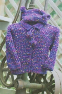 Sarah James Knitting Pattern CH503 Child's Pom Pom Jacket & Hat 2-6 yrs - Picture 1 of 3