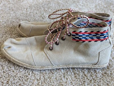 Toms Sand Alarco Desert Botas Mujer Talla 9.5 Boho Chukka Botas Azteca Planas Beige Foto 1 de 4
