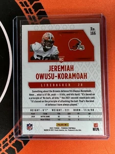 Jeremiah Owusu-Koramoah 2021 Phoenix Fire Burst Prizm - Rookie #166 Cleveland - Picture 1 of 2