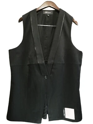 NEW AFFINITY APPAREL WOMEN'S BLACK  VEST SIZE LARGE-BUTTON FRONT  - Image 1 of 4