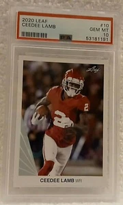 2020 Leaf - Ceedee Lamb #10 - GEM MT - PSA 10 - Picture 1 of 1