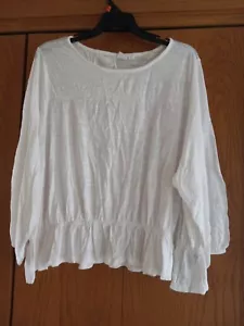 Blusa Top GAP Blanca Peplum Talla Grande Alta - Imagen 1 de 4