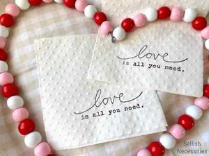 Love is All You Need Bridal Shower Paper Napkins - Beatles Wedding Decor - Picture 1 of 10