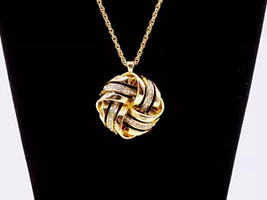 Charter Club Love Knot Pendant Necklace Gold Tone Pave Crystal 17"+ Retail $34.5 - Picture 1 of 6