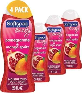 Softsoap Body Wash, Pomegranate & Mango Spritz Body Wash, 20 Fl Oz (Pack of 4) - Picture 1 of 3