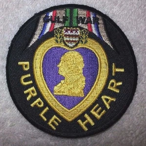 Bordado CORAZÓN PÚRPURA ~ GUERRA DEL GOLFO Parche Motociclista 3" Redondo Chaleco Chaqueta MC - Imagen 1 de 2