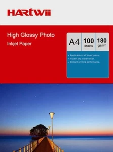 100 Sheets A4 180 Gsm High Glossy Photo Paper Inkjet Printing Inkjet Uinkit - Picture 1 of 9