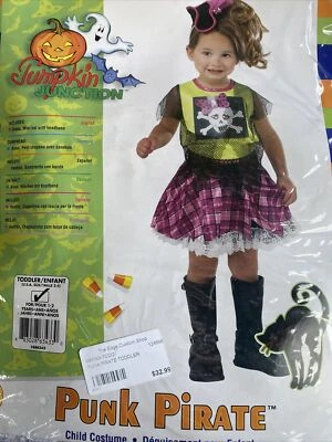 Панк пират тыквы соединение ребенка/девочки костюм платье и шляпа новый - Изображение 1 из 3