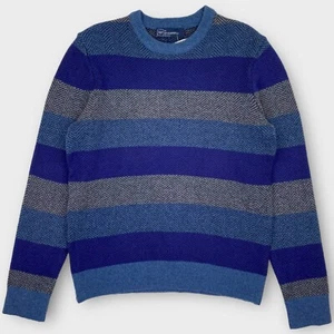 $59 Gap Suéter Para Hombre X Gran Mezcla de Lana de Lamb espina de arenque Azul FUNCIONA PEQUEÑO - Imagen 1 de 11