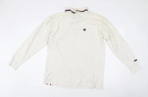 Chaps Ralph Lauren Men’s Ivory Cotton Henley Jumper M Long Sleeve - Picture 1 of 12