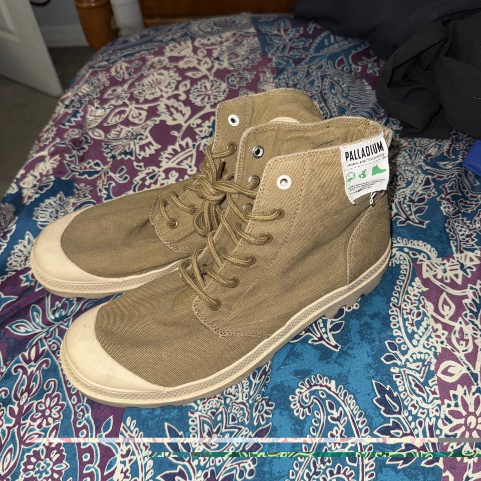 Palladium Earth Collection Men's 10 Women's 11.5 High Top Shoes Olive Green - image 1 of 4