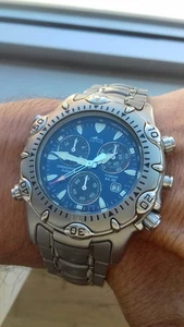 Lotus CHRONOGRAPH 9704 TITANIUM WATCH VINTAGE QUARTZ MONTRE UHR RELOJ OROLOGIO - Imagen 1 de 12