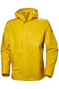 Helly-Hansen Men's Moss Hooded WP Windproof Raincoat Jacket Yellow - Picture 1 of 1