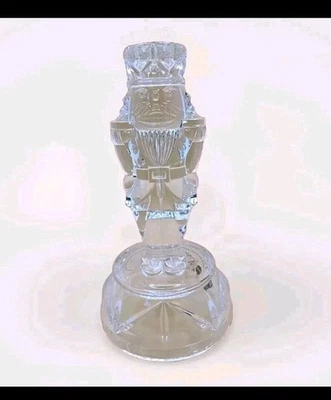 Candelabro de Navidad Cascanueces 8" Vidrio Transparente 24% Cristal de Plomo Foto 1 de 4