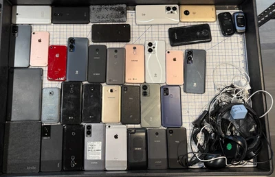 LOT OF 35 Apple, TCL, Cricket, BLU & More See Pics for Salvage Parts or Repair - Image 1 of 4