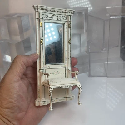 Dollhouse Miniature Hand Painted Mirrored Coat Rack Bespaq 1:12 Scale YN64 - Image 1 of 4