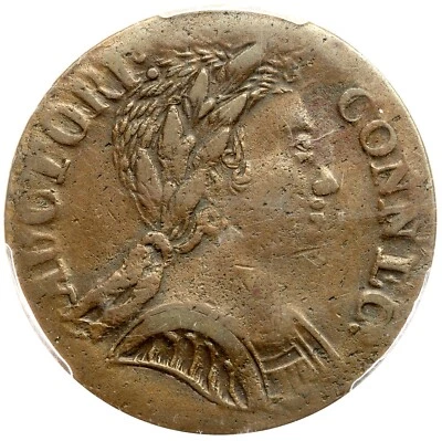1785 M 6.3-G.1 R-3 PCGS XF 45 Connecticut Colonial Copper Coin - Image 1 of 3