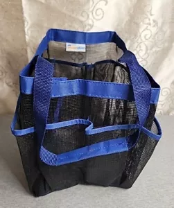Blue Quick Dry Breathable Caddy Tote Portable Mesh Shower Hanging Bag NEW - Picture 1 of 3