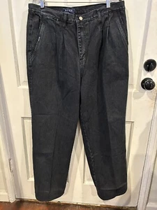 Vintage Boss USA Hugo Boss Black Distressed Denim Jeans Mens Size 46 Hip Hop 90s - Picture 1 of 10