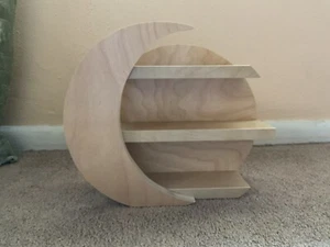Wooden Crescent Moon Shelf - Picture 1 of 7