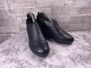 Camper Boots Women 7.5M Shoes Black Leather Boho Strap Wedge Ankle Bootie - Picture 1 of 19