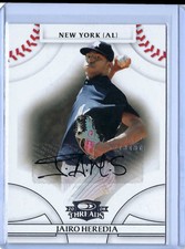 2008 Donruss Threads Signatures Gold Jairo Heredia Auto 1/3 New York Yankees #79