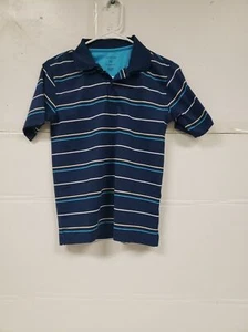 George Boys Pullover Blue Striped Polyester Polo Shirt Sz Lg 10-12 Pre-owned - Picture 1 of 8