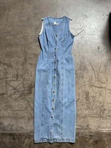 Vintage 90s Rampage Denim Button Down Dress Size 3 - Picture 1 of 13