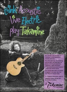 Guitarra acústica/eléctrica Michael Hedges 1992 Takamine LTD-92 impresión publicitaria - Imagen 1 de 3