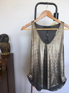 BNWT SEDUCE SILVER DEITY TANK TOP SIZE 8 10 S FESTIVAL RACER SHIMMER METALLIC - Picture 1 of 7